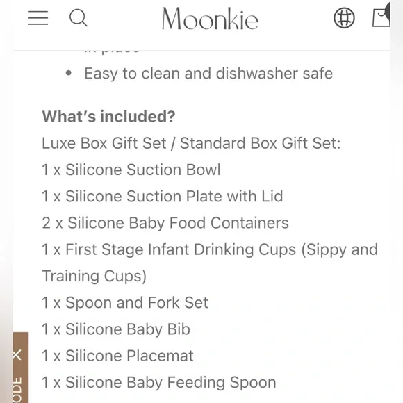 Moonkie First Bites Set.Baby feeding items. Bib/Plate/Utensils/ Cup …. NWT